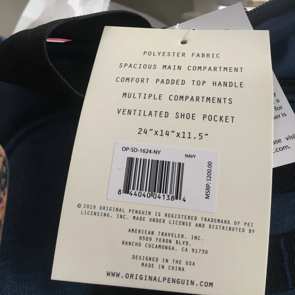 Original penguin sport‎ duffel. NWT. 200 retail